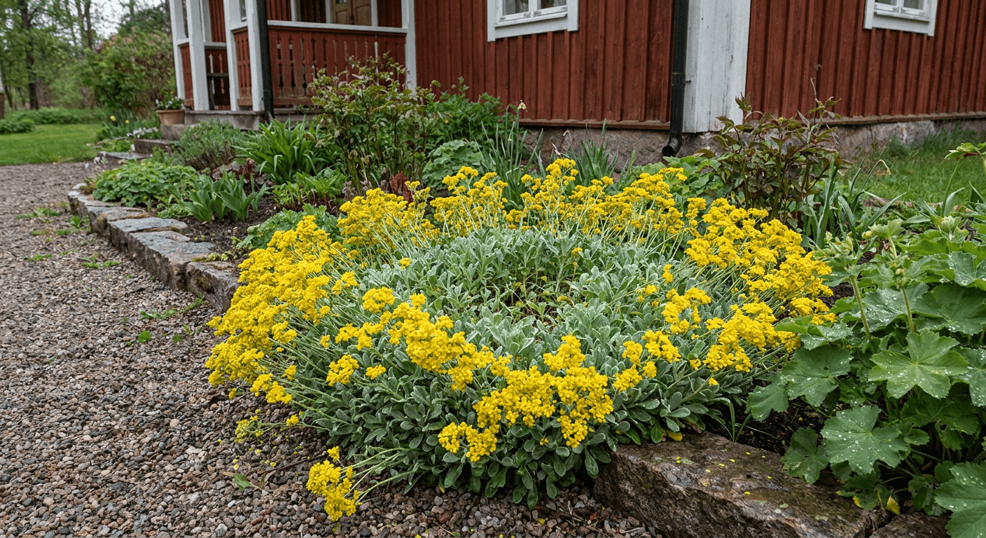 Praktstenört – gula vårblommor för stenpartier