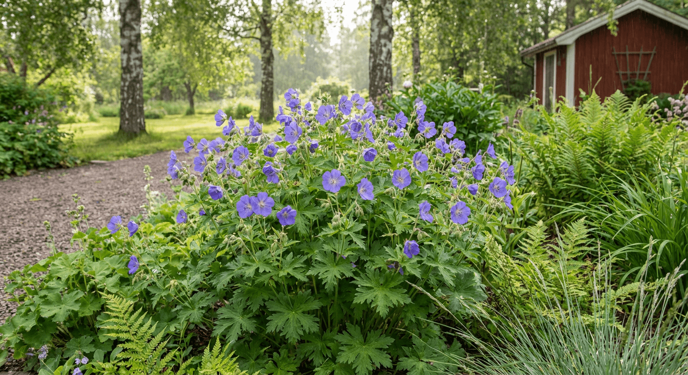 Praktnäva – violettblå perenn för soliga rabatter