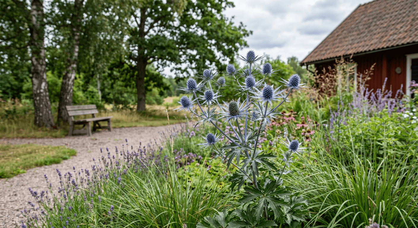 Rysk martorn – torktålig perenn med stålblå blommor