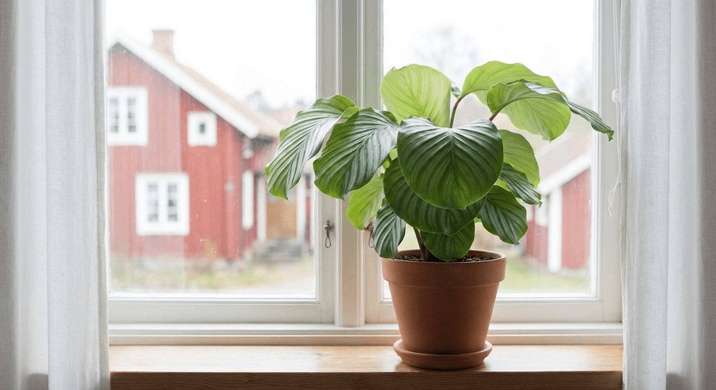 Kalatea – silvergröna blad med nattlig dans