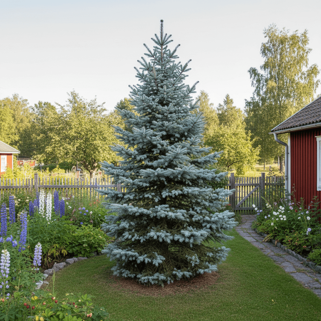 Silvergran 'Glauca' – blågrön barrväxt för trädgård