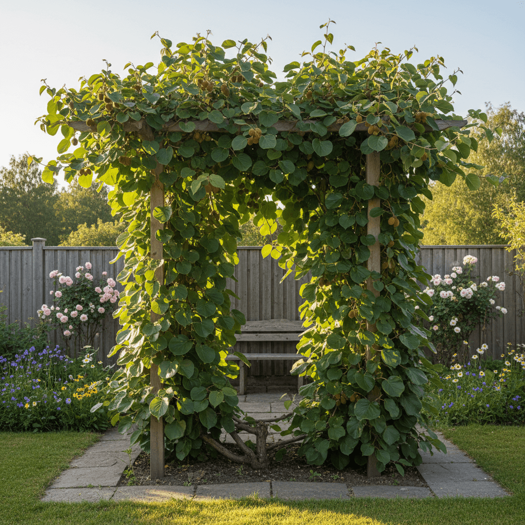 Kiwifrukt – odling på vägg och pergola