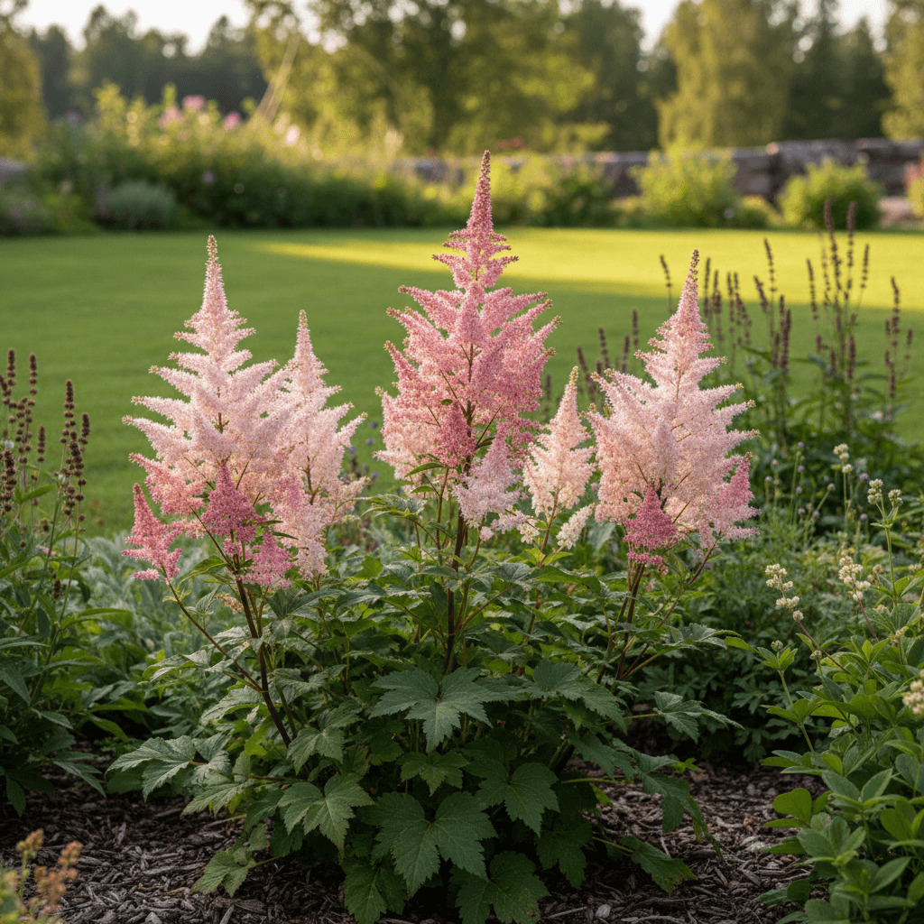 Dvärgastilbe – skuggperenn med fjäderblomor