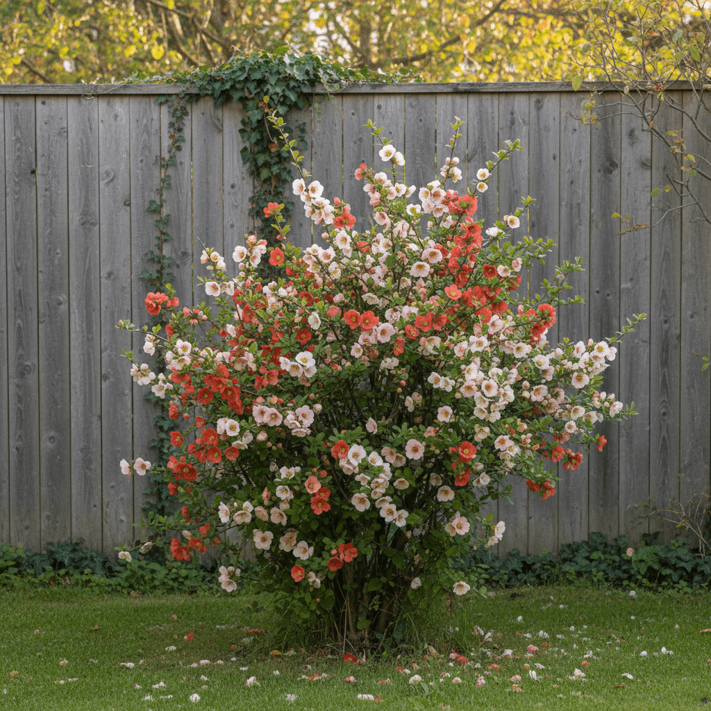Liten rosenkvitten – tidigt blommande buske