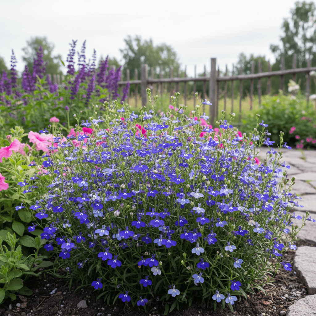 Fjäderlobelia – blomfärg för krukor och amplar