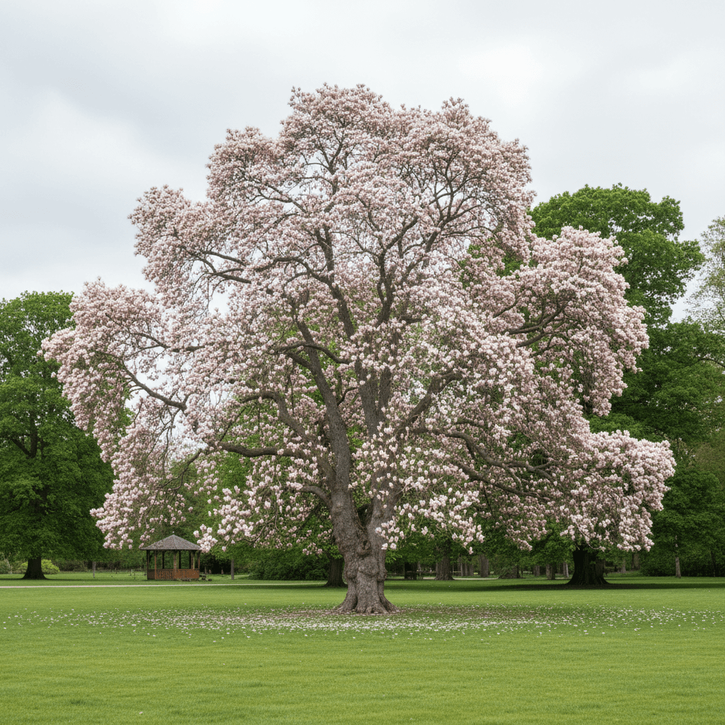 Praktmagnolia – blommar i april med stora doftande blommor
