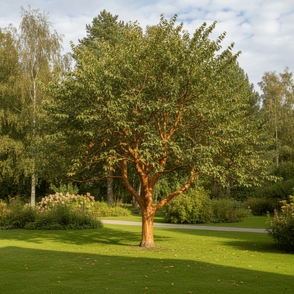 Näverhägg 'Amber Beauty' – kopparglans året runt