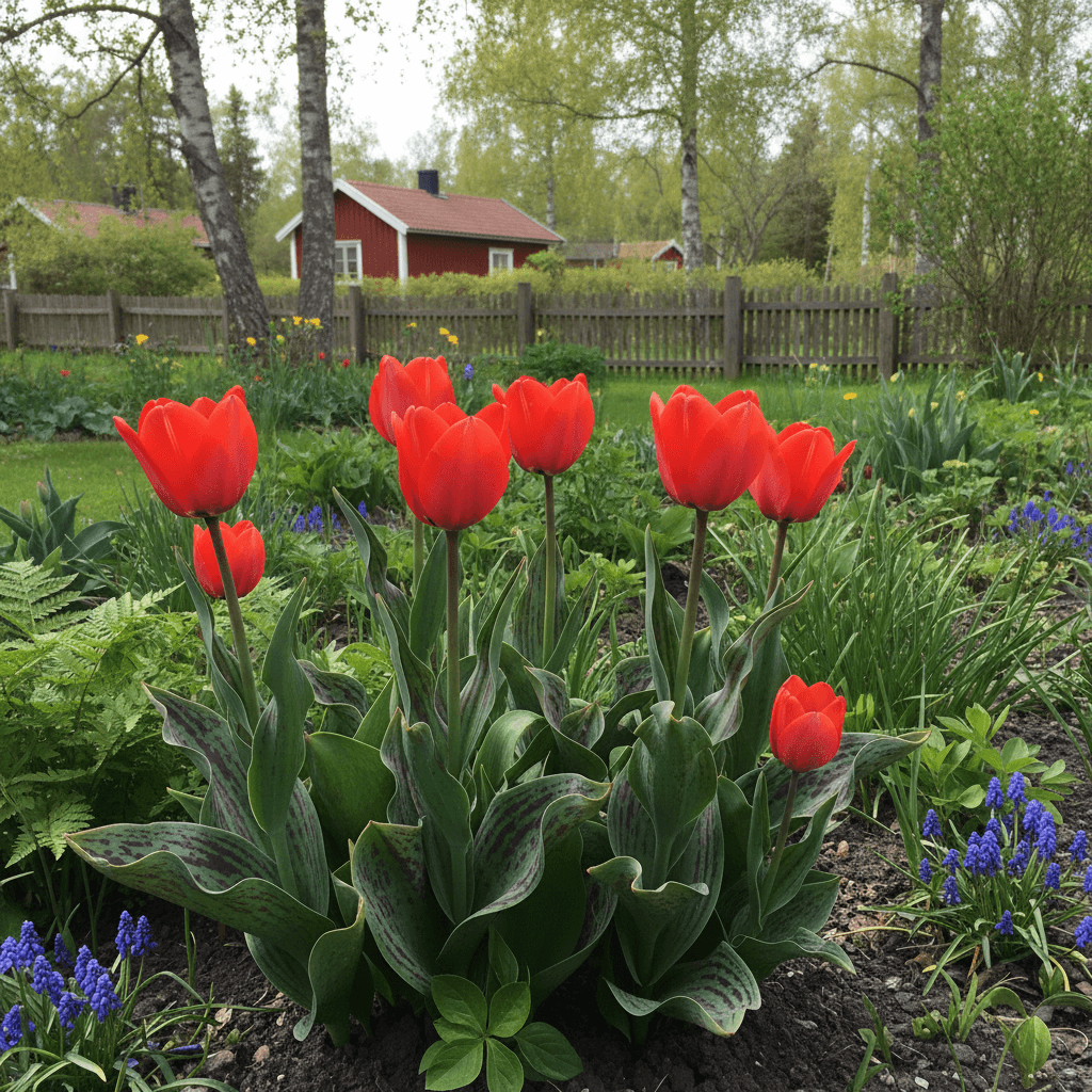 Påfågelstulpan 'Red Riding Hood' – tidig vårblommande