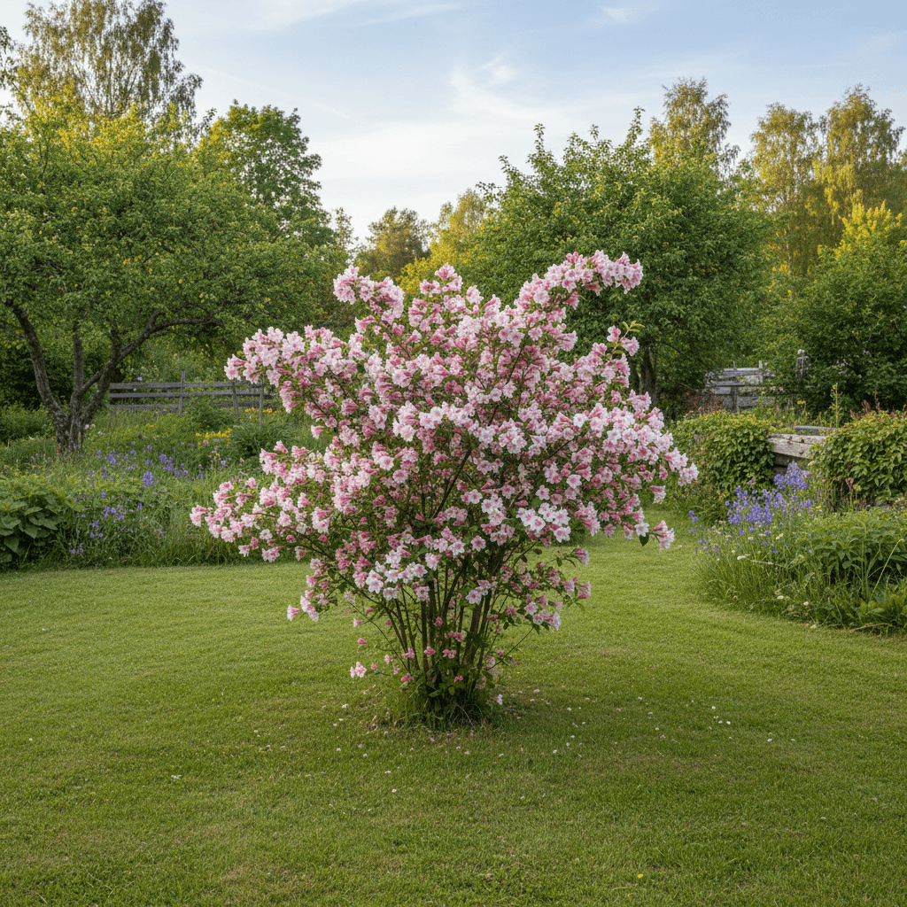 Praktweigela – blomstrar rikligt i juni-juli