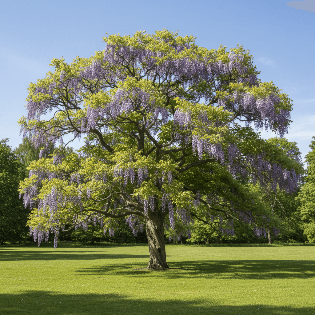 Japansk blåregn (trädform) – blomstrande solitärträd