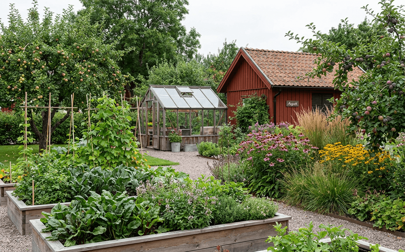 Augusti i trädgården