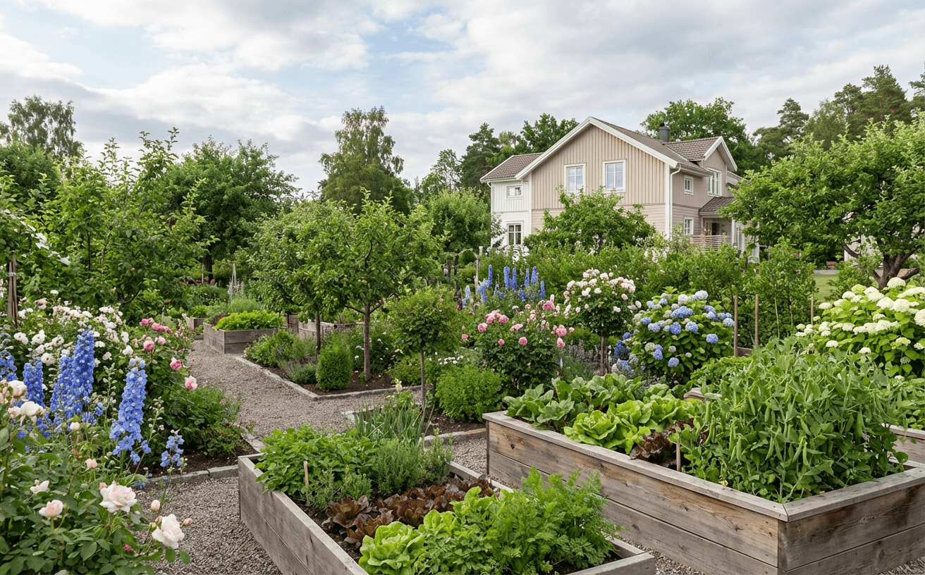 Juli i trädgården